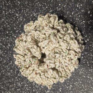 Ruffle crochet hair scrunchie.
